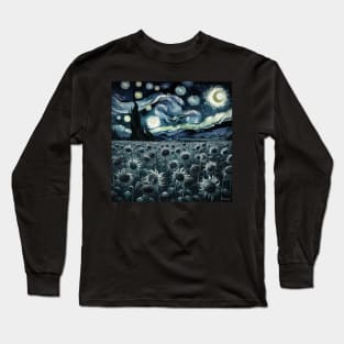 Enchanted Flower Garden Night: Starflower Starry Floral Long Sleeve T-Shirt